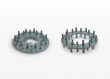 Photo of two timber connectors, one-sided and two-sided