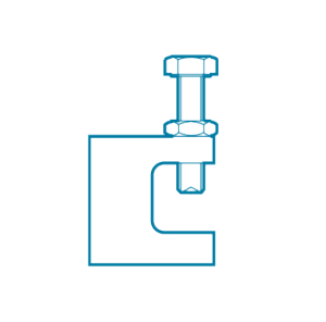 Outline drawing of a beam clamp